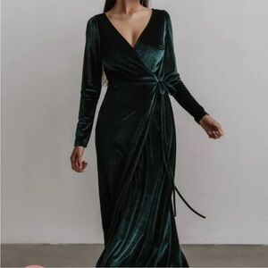 Emerald Green Wrap Dress